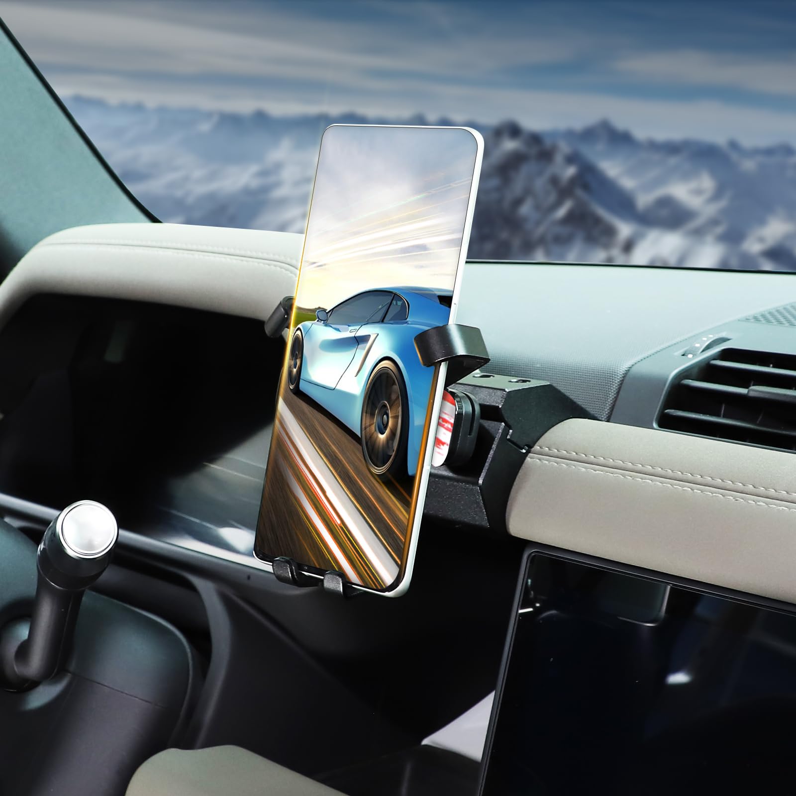 Phone Holder for Land Rover Defender 90 110 130 2020-2023, 360° Adjustable Dash Phone Mount Holder for All Smartphones (B Style)