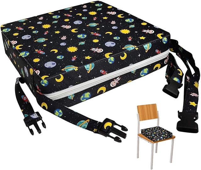 Ridecyle Toddler Booster Seat - Washable Thick Chair Seat Pad - Adjustable Highchair Booster Seat with Straps for Baby Toddler Kids Infant