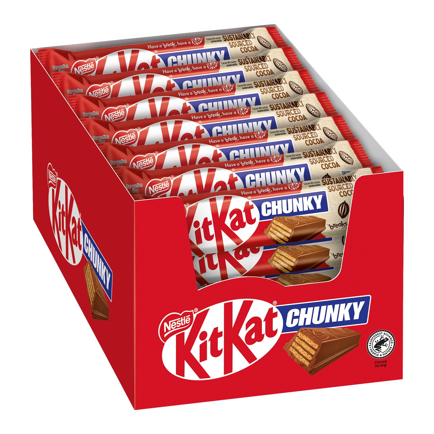 KITKAT Chunky Wafer ricoperto di Cioccolato al Latte, 36 Snack da 40g (1,44kg)