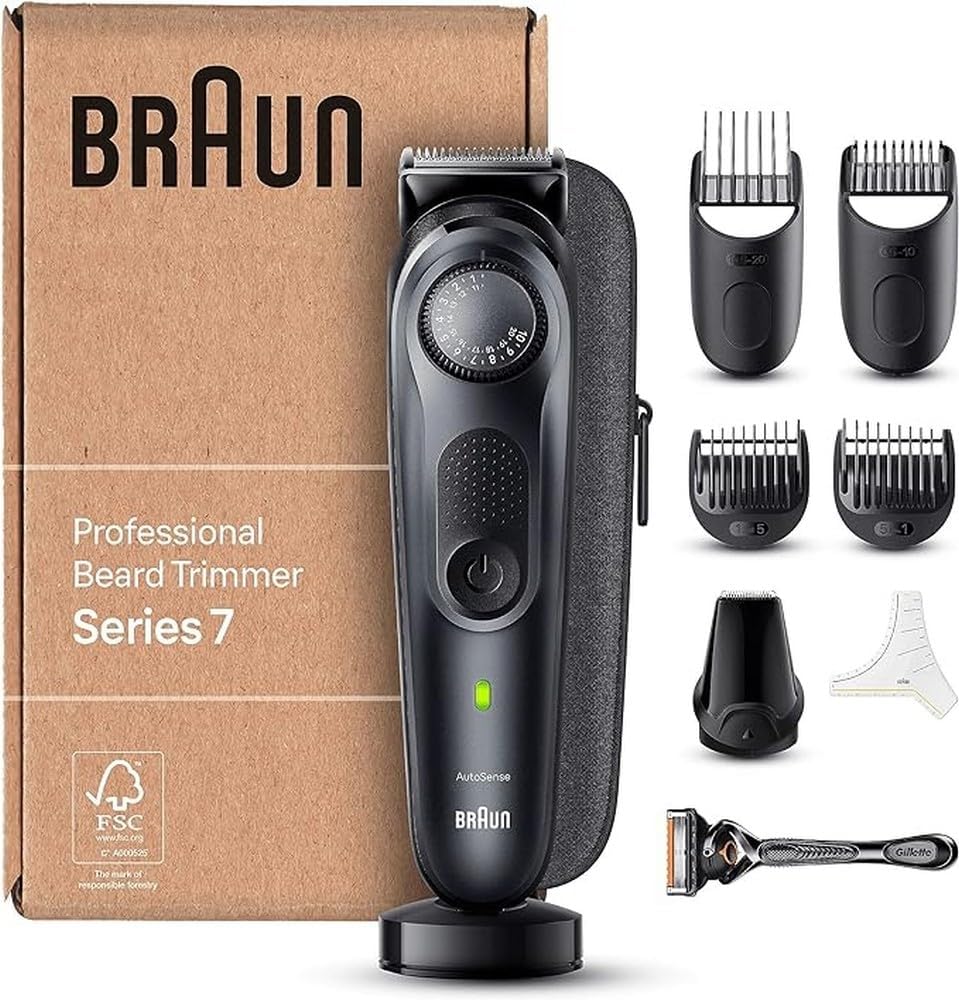 Braun Series 7 BT7441 Beard Trimmer and included accessories