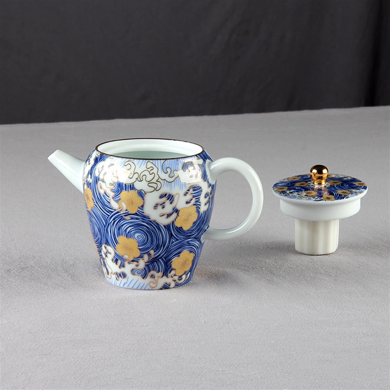 Filtro de té 22 0 ml Juego de té de tetera de porcelana pequeña creador de té doméstico de té de tetera azul y blanca juego de té exquisito Para uso doméstico