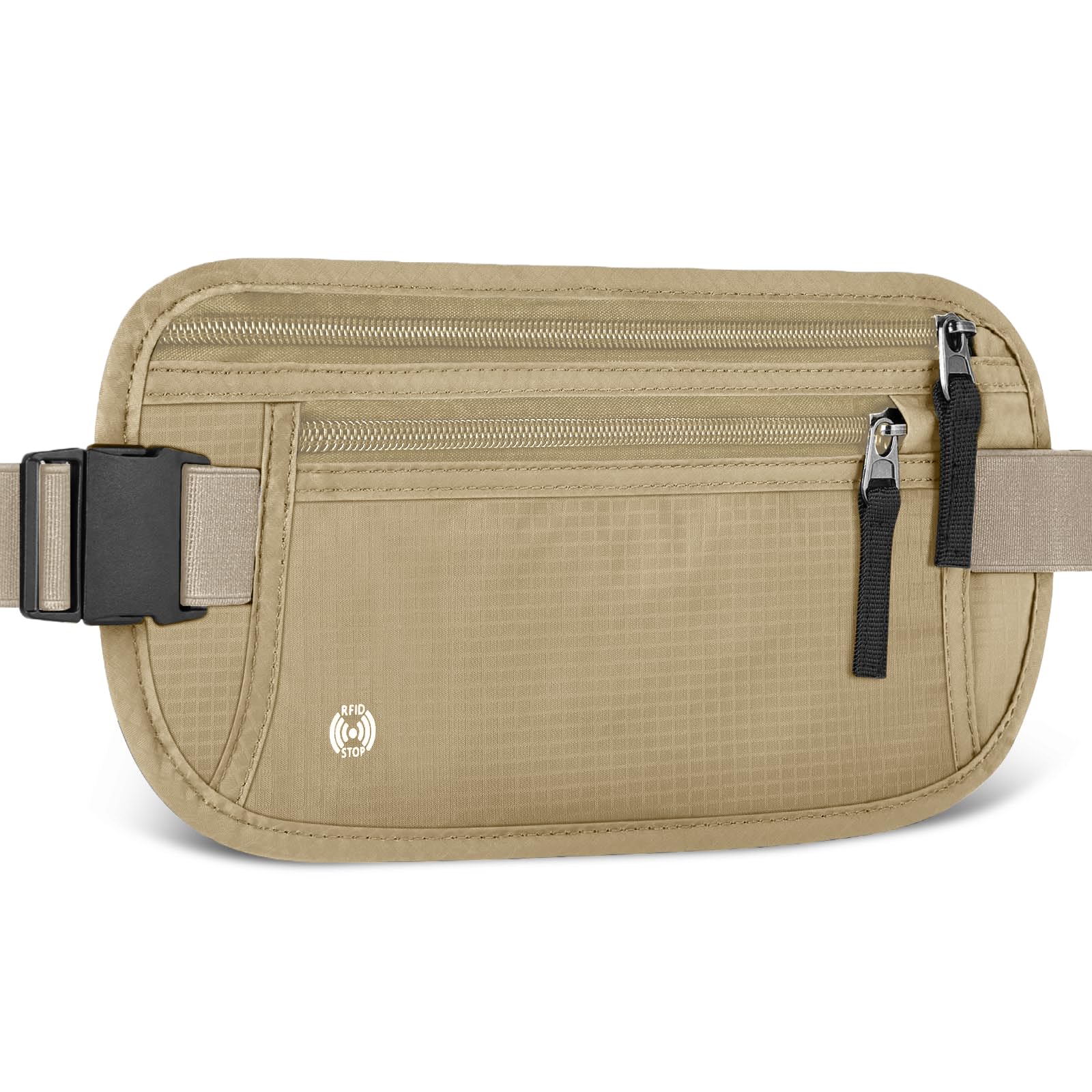 Aucuu Geldgürtel für Damen und Herren, Diebstahlsicher Flache Bauchtasche mit RFID-Schutz, Ultraflach Versteckte Geldgürtel, Reise Bauchtasche für Reise Sport, Passt für Reisepass, Telefon und Bargeld