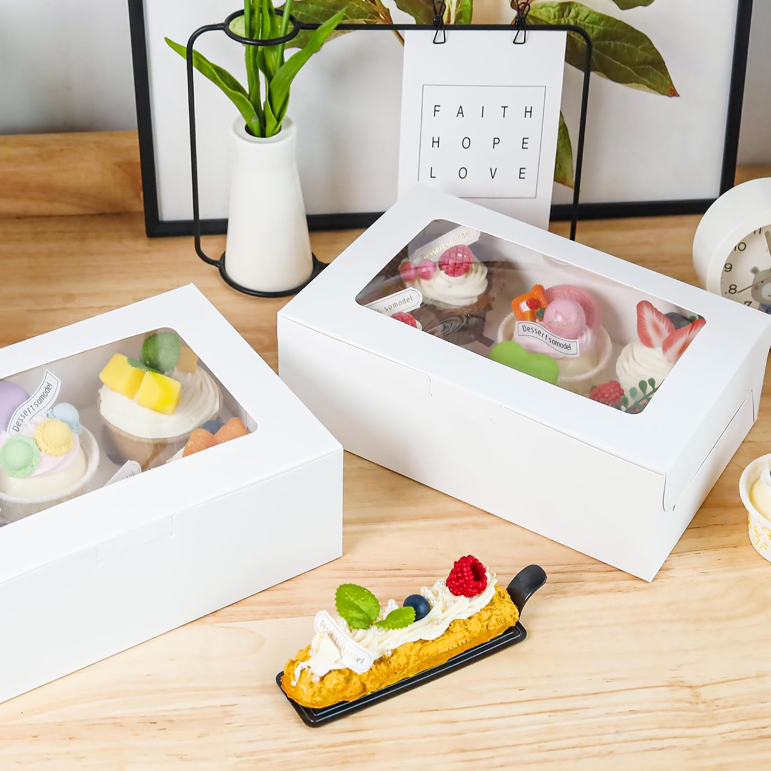 NPLUX Bundle of 15 Pack Cupcake Containers and 6 Pack Cupcake Boxes for Muffins image 2