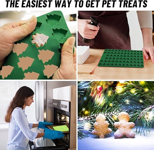 Miniatura 3 de Molde de silicona de Navidad de 70 cavidades para árbol de Navidad, molde de 76 cavidades de hombre de jengibre para chocolate de Navidad, gomitas