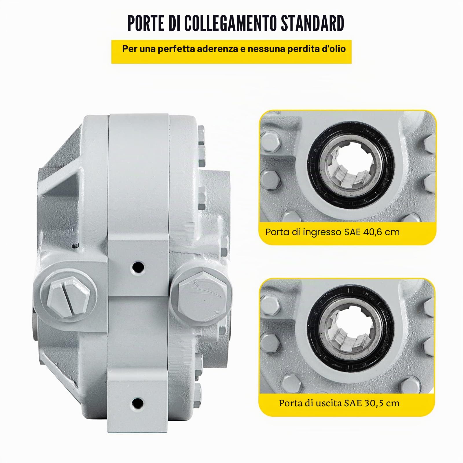 VEVOR Pompa Idraulica 16,6 GPM Motore Idraulico 540 Giri/min 2500 PSI Pompa Idraulica Porta di Uscita SAE 12 per Spaccalegna per Sollevatore Portellone Camion, Sollevatore a Forbice