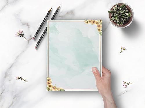 Miniatura 6 de Better Office Products Papel de papelería, 100 hojas, papelería de escritura de letras florales, tamaño carta de 8.5 x 11 pulgadas, 6 diseños únicos