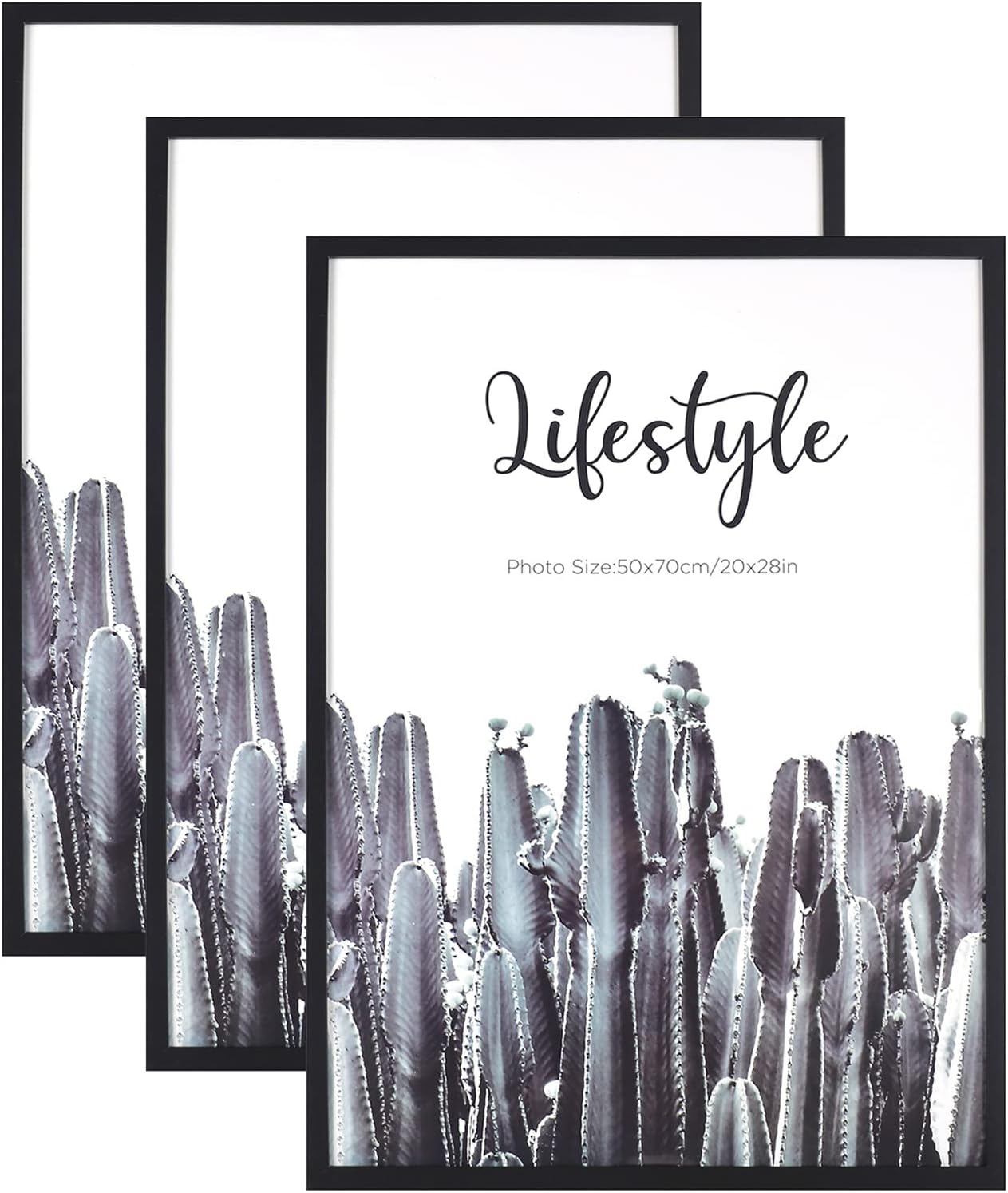 Art Maison 20x28 Inch Wood Picture Frame Set of 3, Black