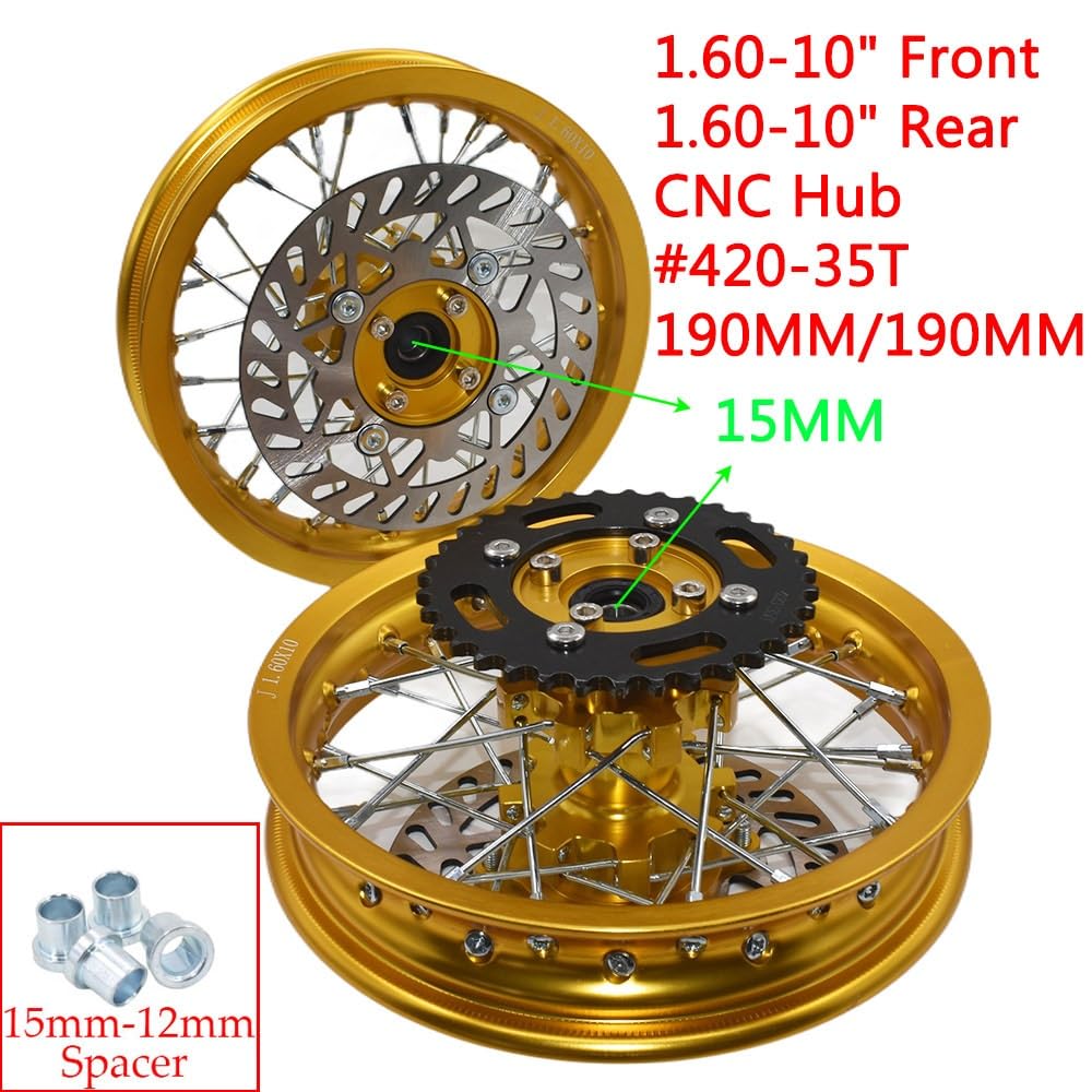 Cerchioni CNC Hub 1.60-10 Cerchio anteriore e posteriore da 10 pollici per motociclette fuoristrada di piccole dimensioni Cerchioni per moto