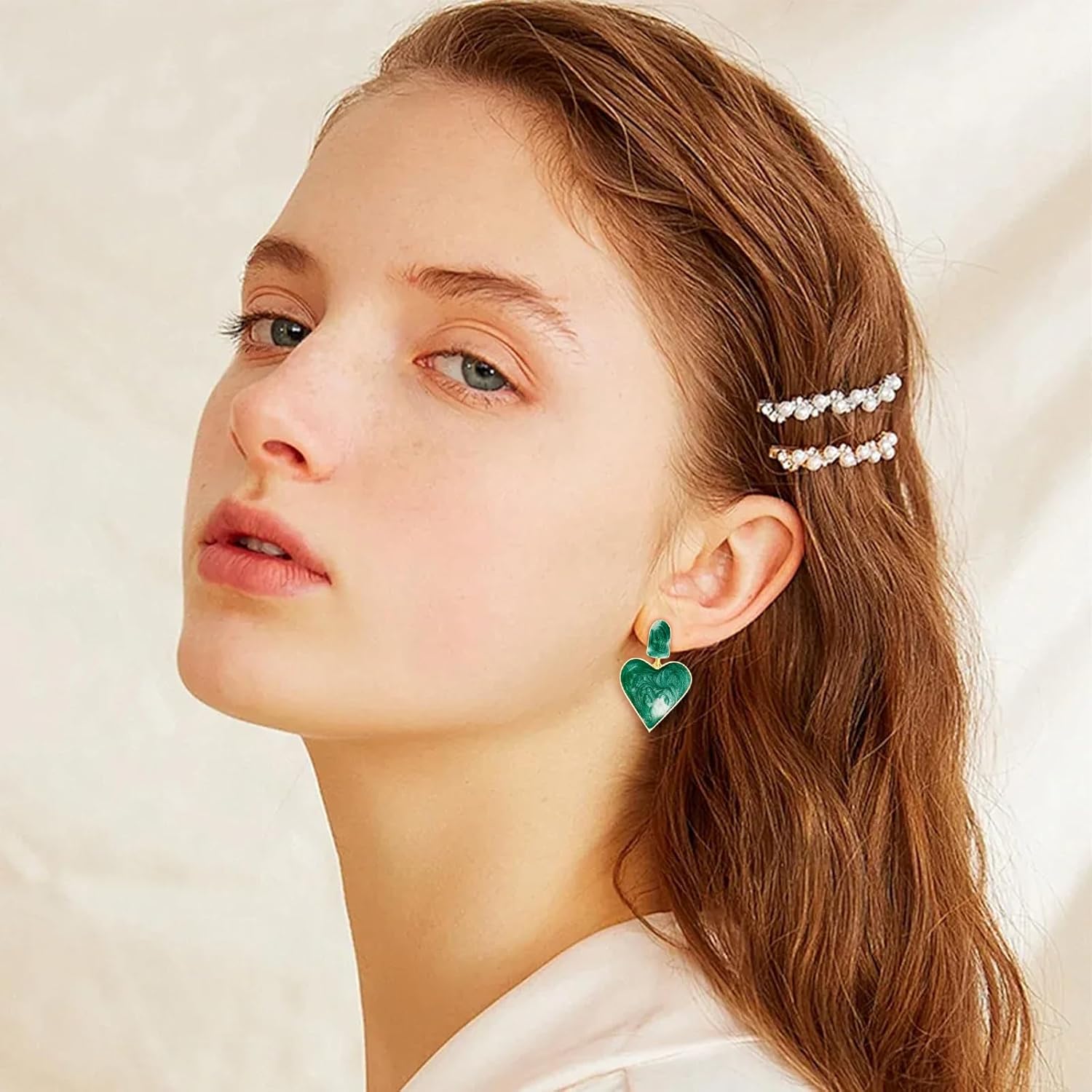 Handmade Heart Dangle Drop Earrings for Women Girls Colorful S925 Sterling Silver Post Love Geometric Aesthetic Statement Earrings for Women Gift for Her - Image 2