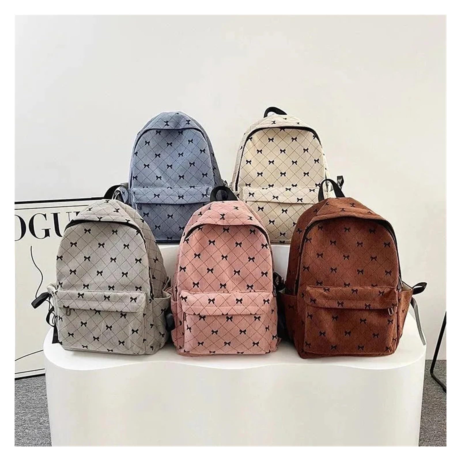 Bestickter Baumwollrucksack, lässige Schultasche