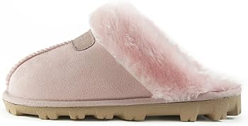 CLPP'LI Womens Slip on Faux Fur Warm Winter Mules Fluffy Suede Comfy Slippers