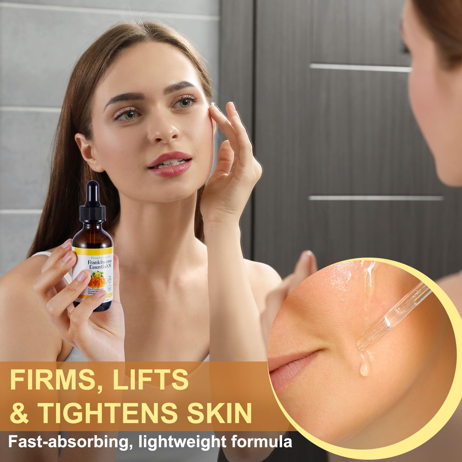 Olio Essenziale Di Incenso Biologico Per Viso - 4 Ingredienti: Olio Di Semi Neri, Ricino, Jojoba E Resina Di Incenso - Idratante Anti-Rughe 30 Ml