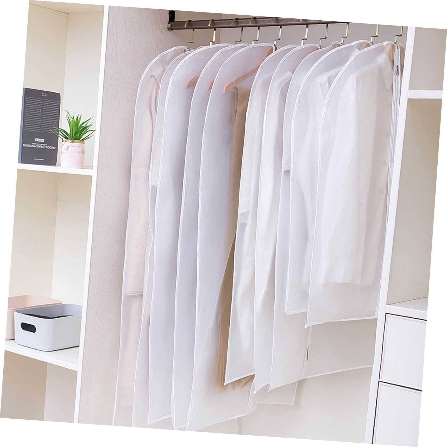 Amosfun 10piezas Fundas Antipolvo Transparentes para Ropa Incluye Protectoras para Abrigos y Vestidos para Guardar Trajes y Abrigos el Armario