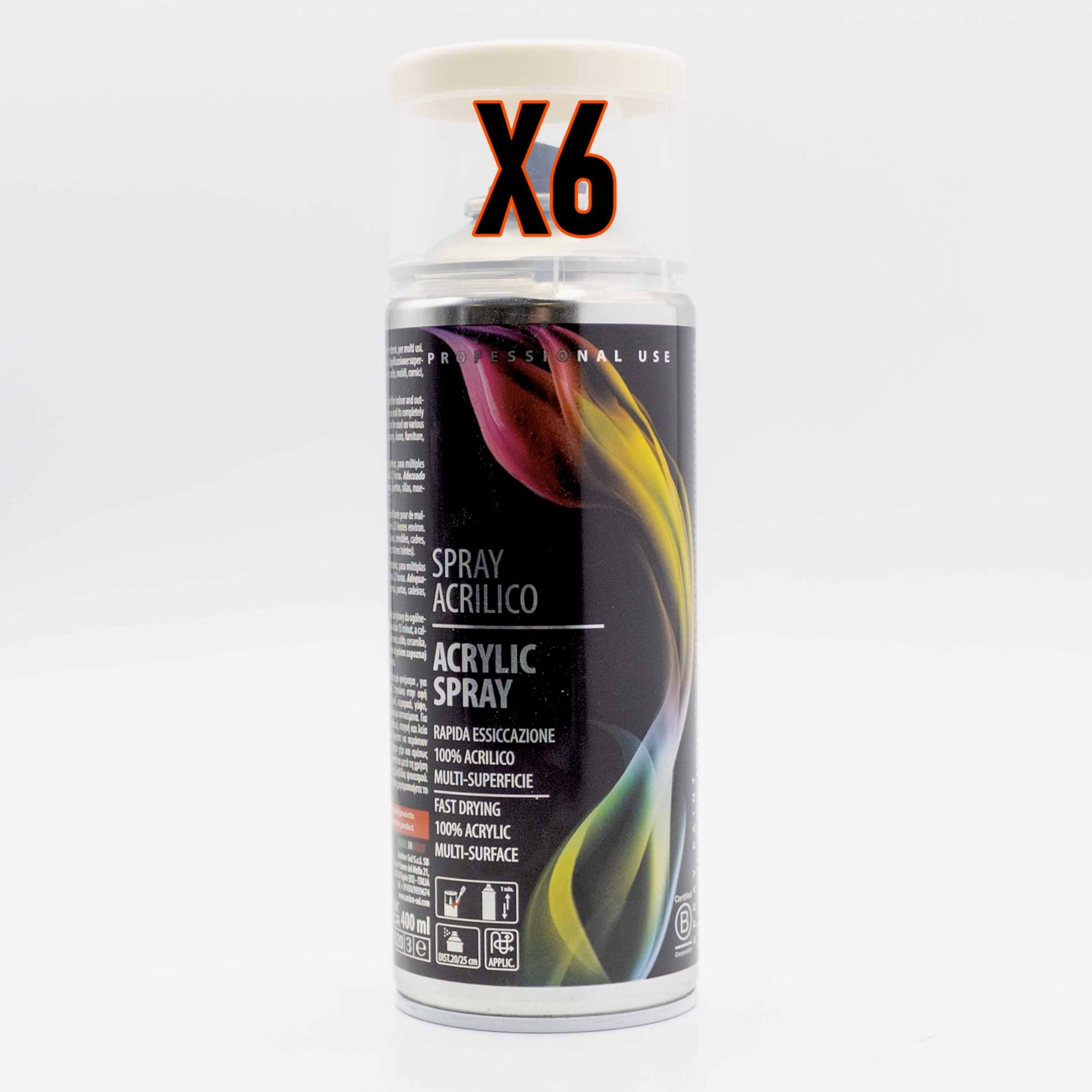 SIMPLETEK - 6 sztuk farby w sprayu w kolorze białym szarym 400 ml | Puszka Spray Grey White do użytku wewnątrz i na zewnątrz uniwersalny