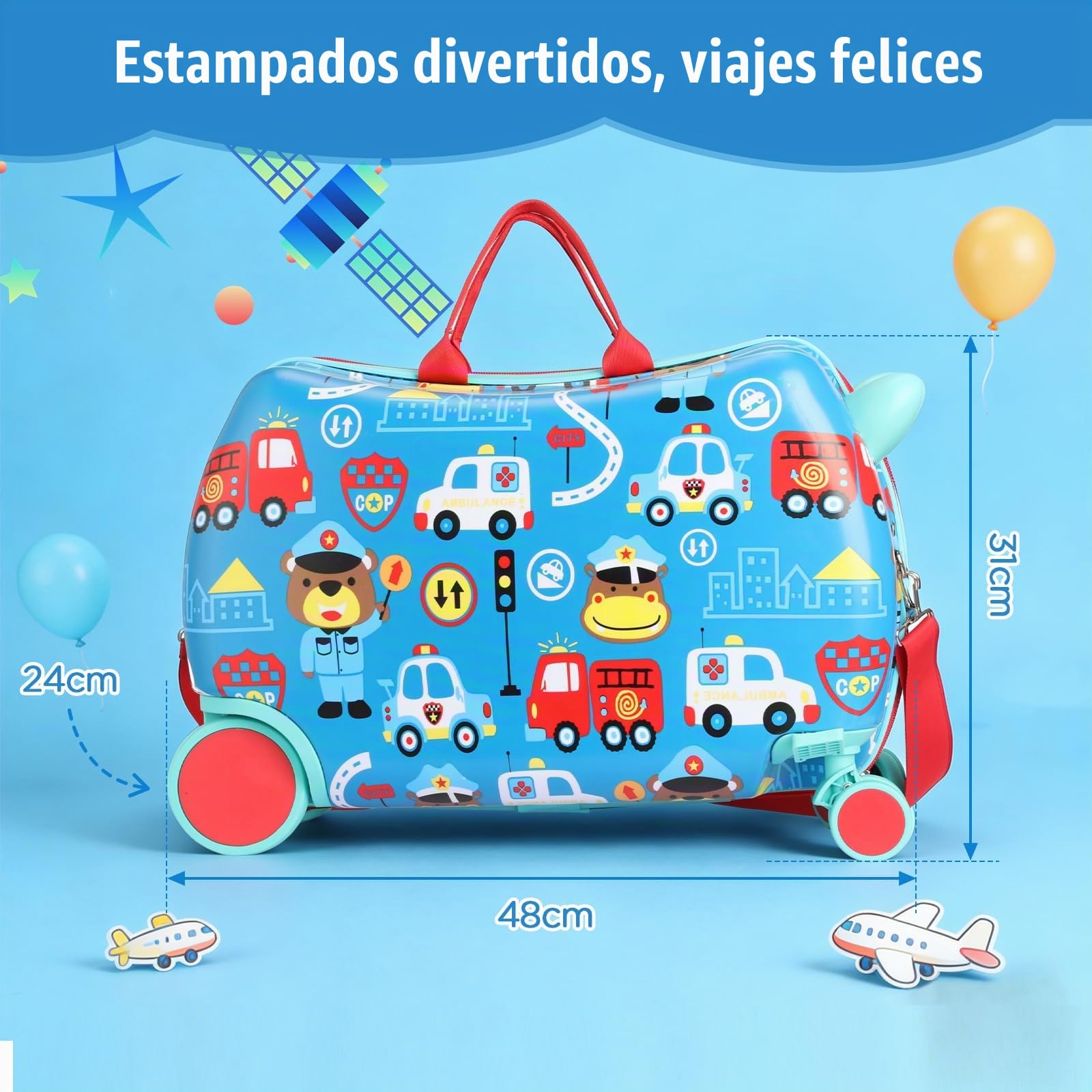 AiQInu Maleta, Equipaje de Cabina 2 en 1 con Correa, Maleta Aprobada para Avión, Capacidad 17L