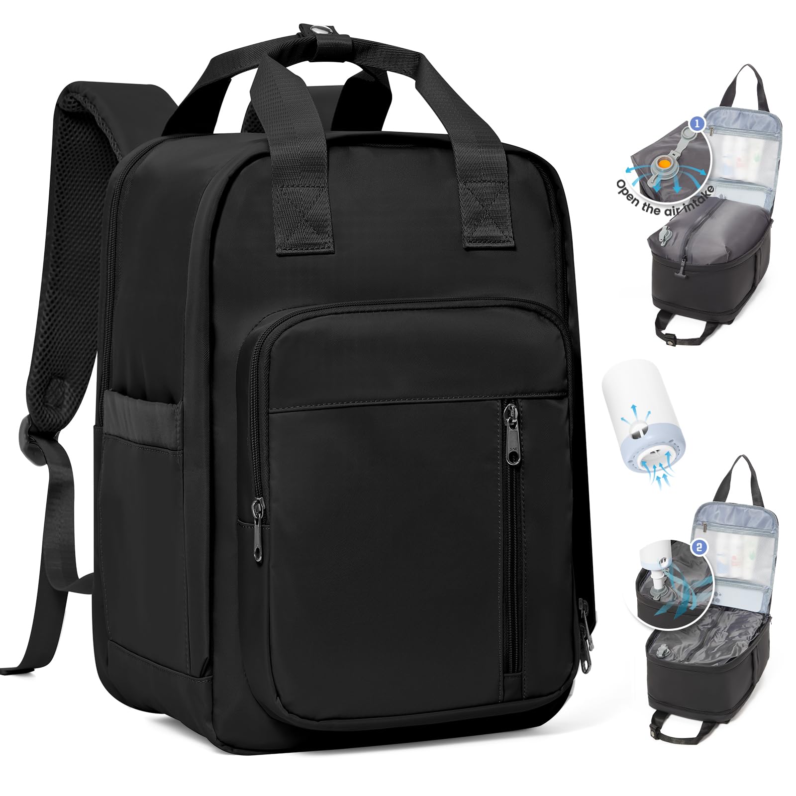 SZLX Zaino Ryanair 40x30x20 Sottovuoto con Pompa Zaino Ryanair 40x20x25 Donna Zaino da Viaggio Wizzair Bagaglio a Mano Uomo per Laptop da 14 Pollici Borse da Cabina 45x36x20 Easyjet con Porta Scarpe