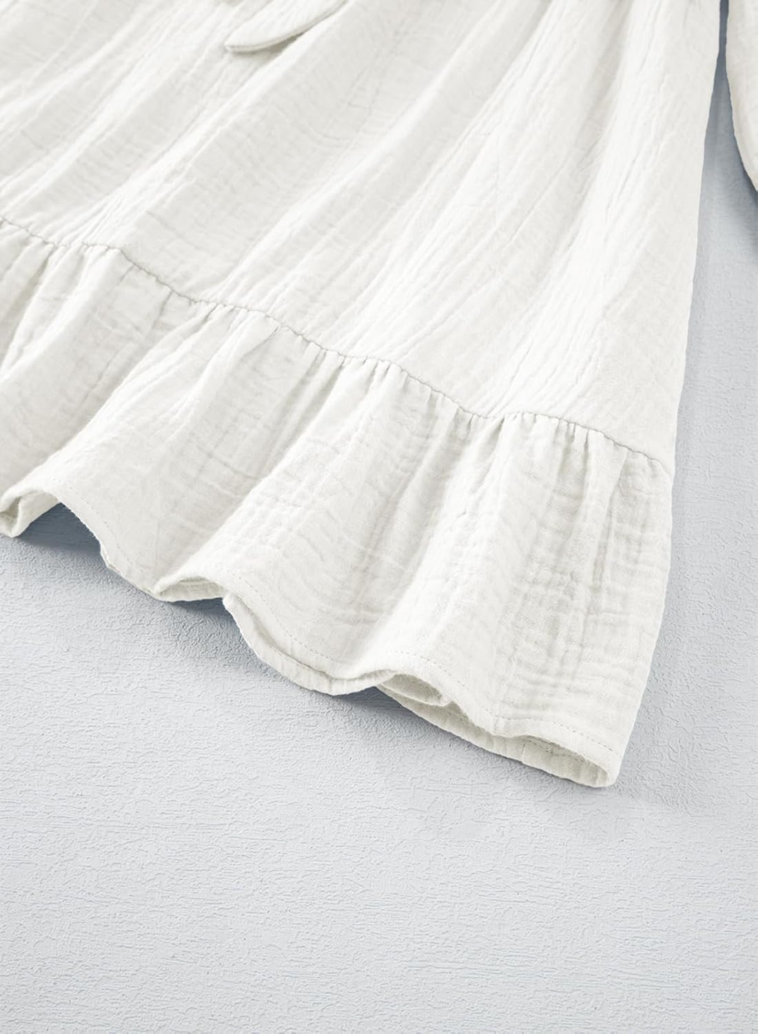 blibean Girls Cotton Long Sleeve Dresses Ruffled Semi Formal Dress Size 6-15 Years - Image 7