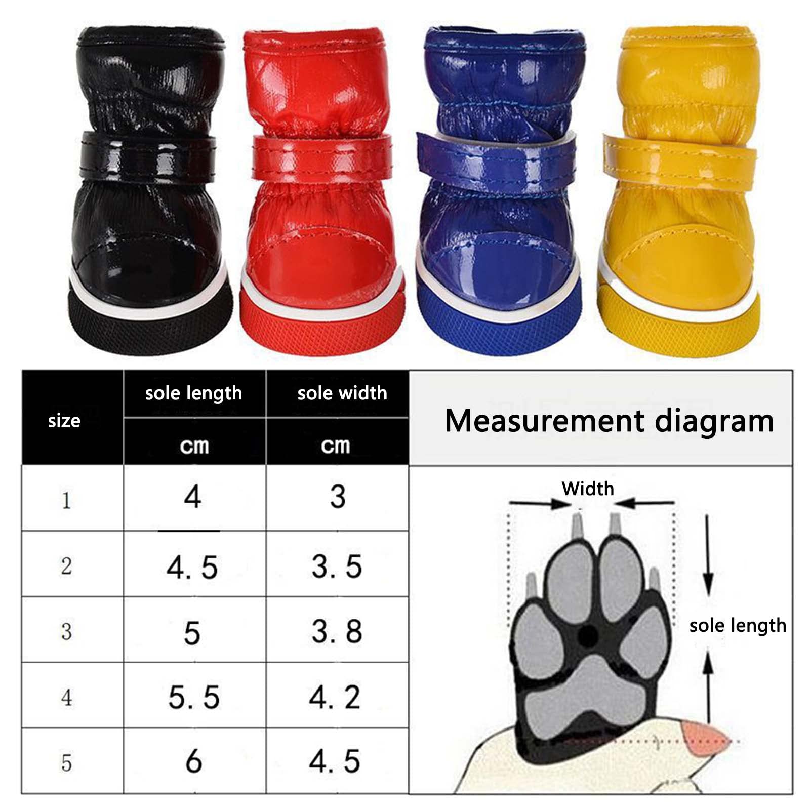 JUSHZ Hundeschuhe Wasserdicht Pfotenschutz Dog Shoes Hund Schuhe Atmungsaktiv Puppy 4er-Set Mit Abriebfester Anti Rutsch Gegen Hitze Haustier-Baumwollschuhe Herbst Winter Warm Halten (5,red)