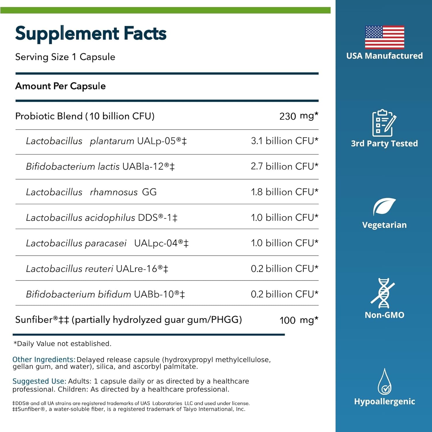 AccuBiotic Synbiotic 10 Billion CFU - Probiotic + Low FODMAP Prebiotic - Supplement for Digestive, Immune & Gut Health - Supports Occasional Gas & Bloating - Shelf-Stable - for Women & Men - 30 Count - Image 2
