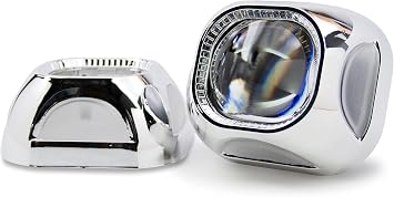 Morimoto Panasquare Square Projector Shroud, Chrome Finish Bezel with Mounting Clips for Custom Projector Retrofits 1x S270