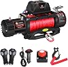 13000lb Electric Winch, Synthetic Rope, Bonus Disconnect Safety Switch, Compact Control Box, 12V, Waterproof, Corded & Wireless Remotes, for Offroad Recovery SUV, Truck, Jeep, Boat Trailer.