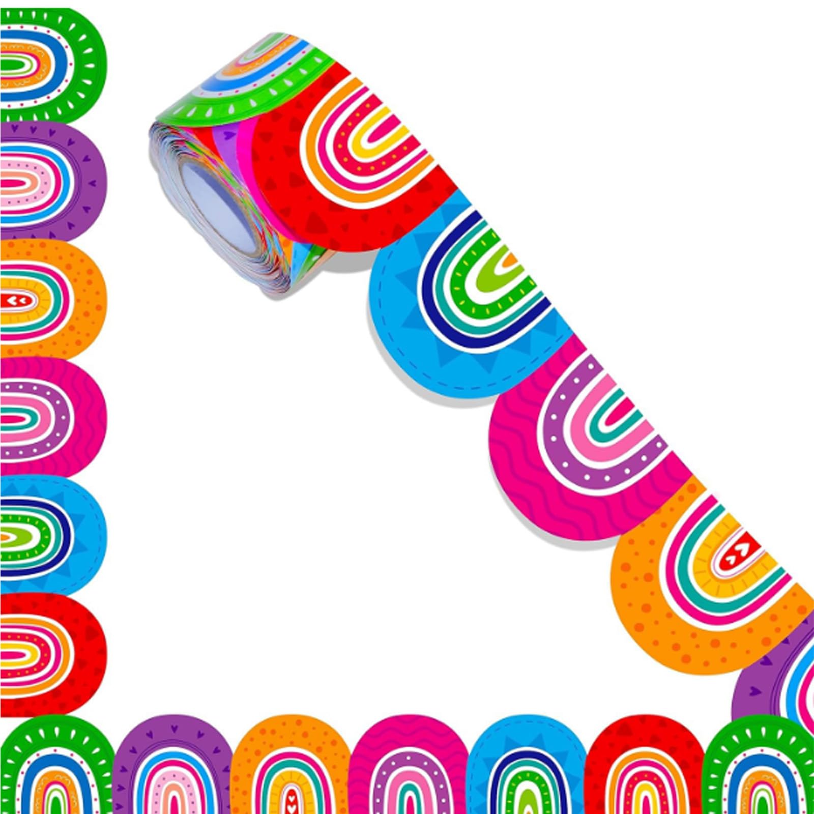 DIEKE 10m Colorful Notice Board Border Lovely Bulletin Borders Sticker Decorations Colorful Lovely Trim Notice