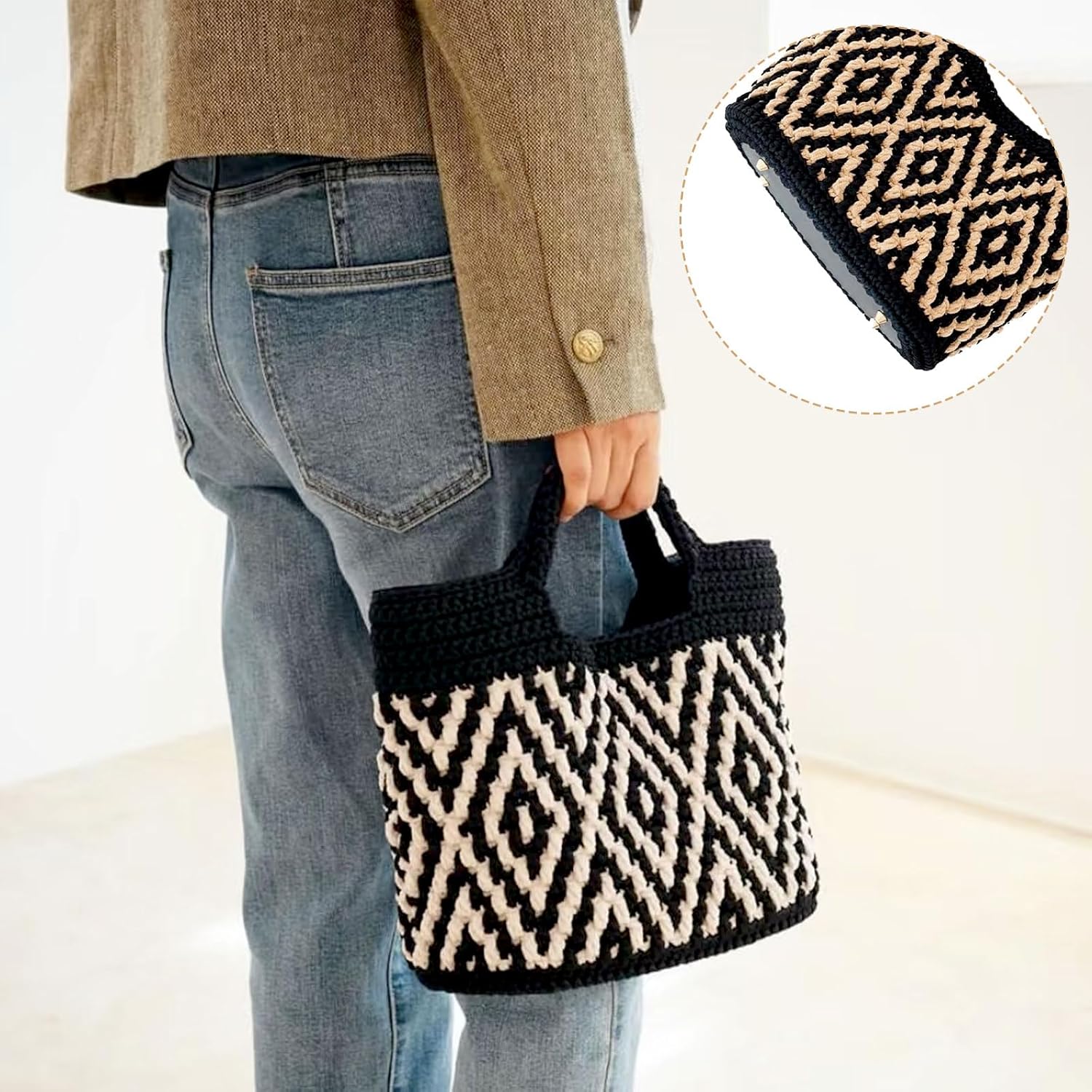 5pcs 3.9 x 11.8 Inch Long Oval Purse Bottoms for Crochet Bags, 5 Colors Pu Crochet Bag Bottom, with Hole Base Shaping Pads, for DIY Making, Purse, Wallets, Tote, Handbag, Craft Making - Image 6