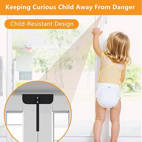 Miniatura 8 de 1 cerradura de puerta doble ajustable de metal (se adapta a puertas plegables de 0.6 a 2 pulgadas), cerradura de seguridad resistente a prueba de