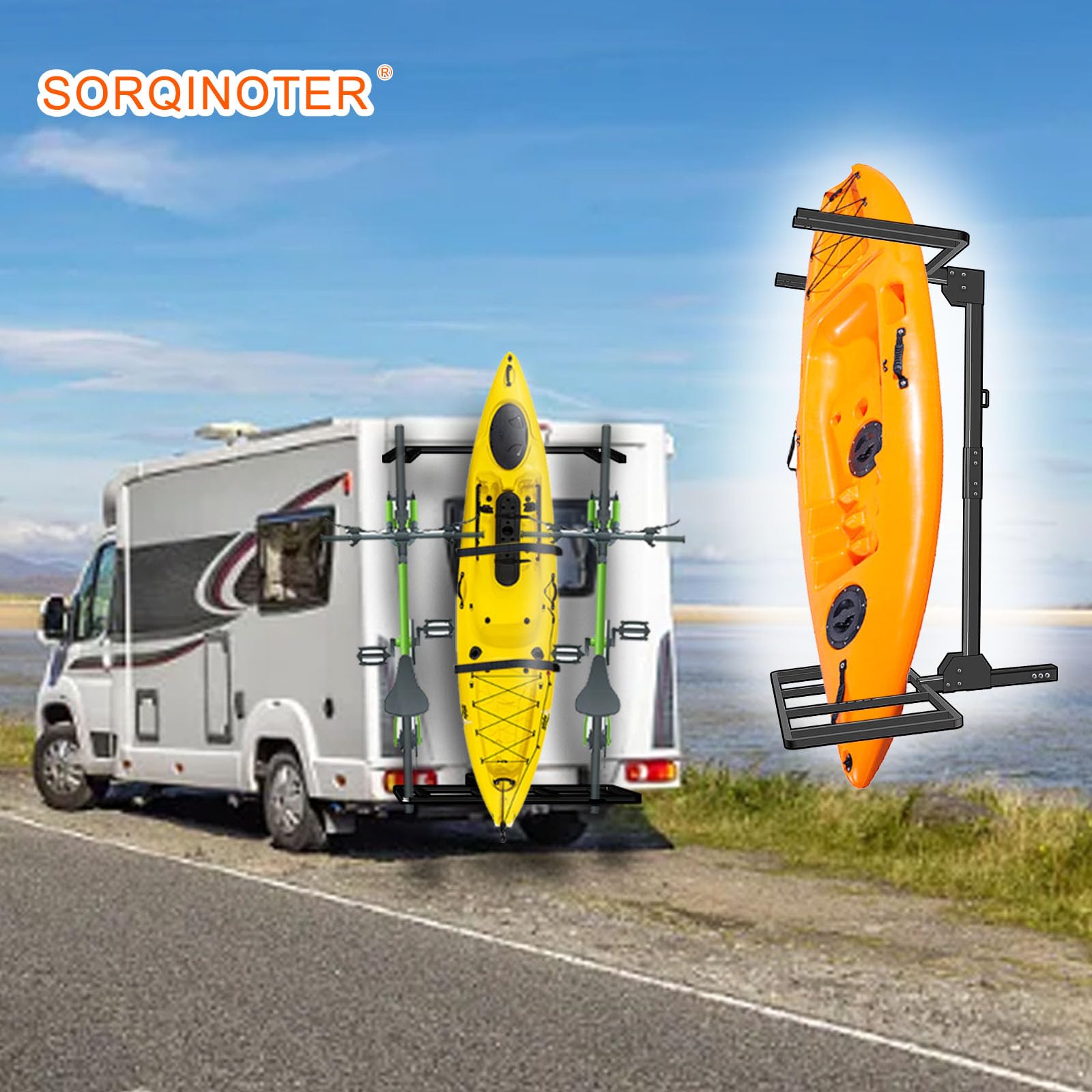 Truck Camper Vertiyak Kayak Rack For Rvs And Campers Trailer