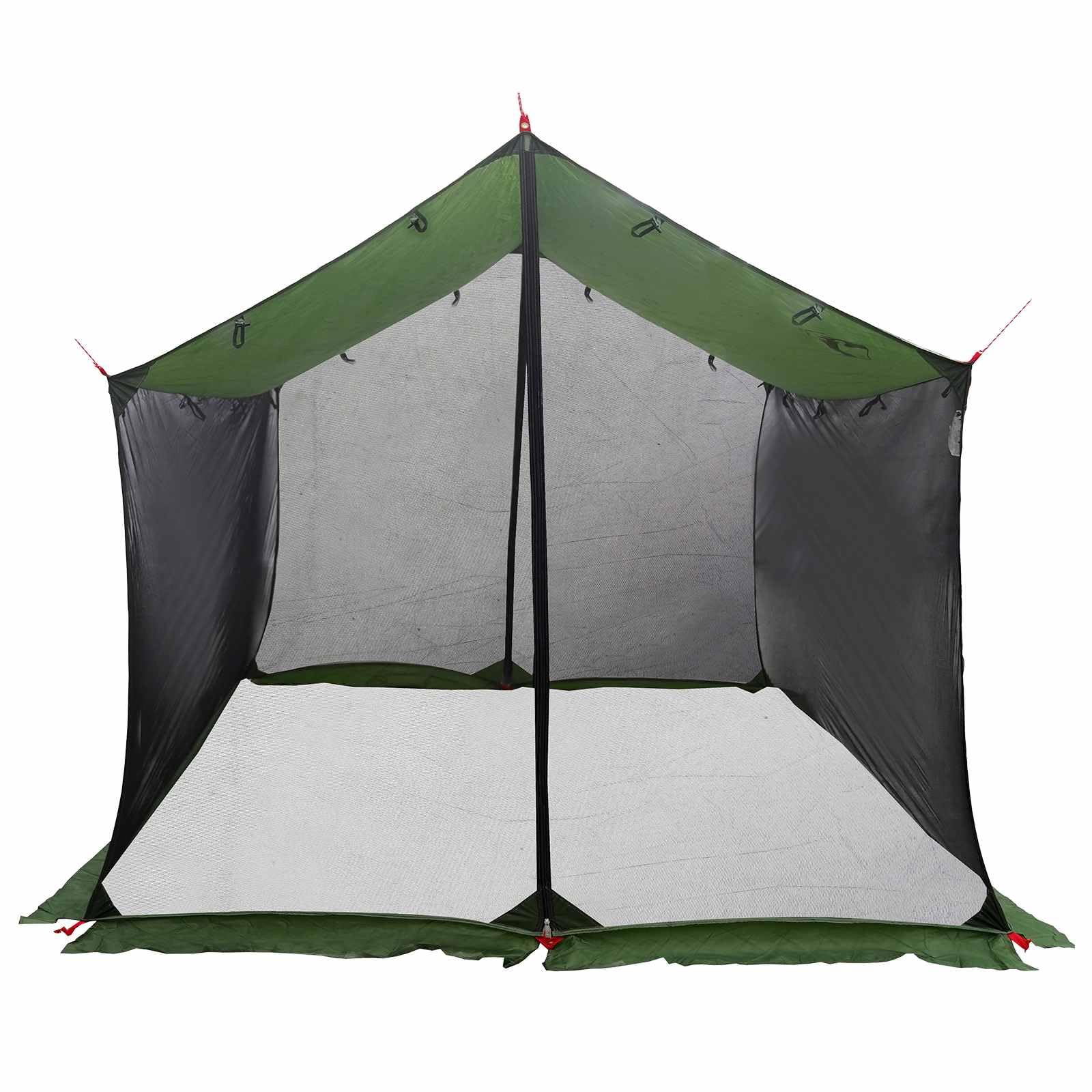 Camping Tarp mit Netzwänden, grün, 340 x 260 x 220 cm, 185T Polyester PU Dach, Belüftung mit Moskitonetz, mit Reißverschlusstür, für Camping Wandern Festival