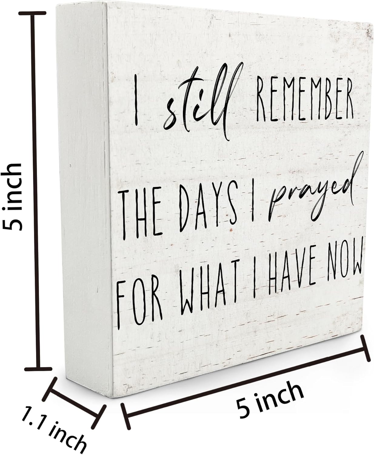 I Still Remember The Days I Prayed Wooden Box Sign,Farmhouse Bible Verse Christian Desk Decor For Home Bedroom Office Decoration,Christian Shelf Decor - Image 6