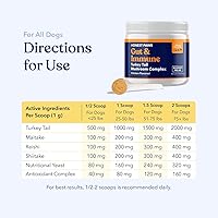 Vista 5 de Honest Paws Hongo de cola de pavo para perros, apoyo digestivo e inmunológico, Shiitake, Reishi, suplemento de hongos Maitake en polvo para perros