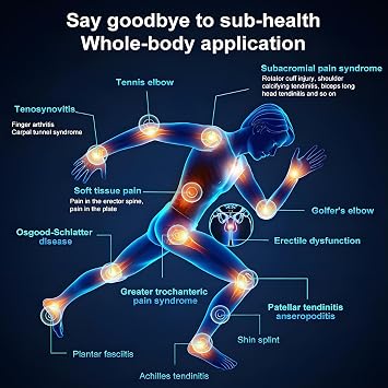 Shockwave Therapy Machine, Multifunctional Physiotherapy Device with 10 Massage Heads, Adjustable Energy Levels 60-185mJ, 3 Frequency Settings for Pain Relief
