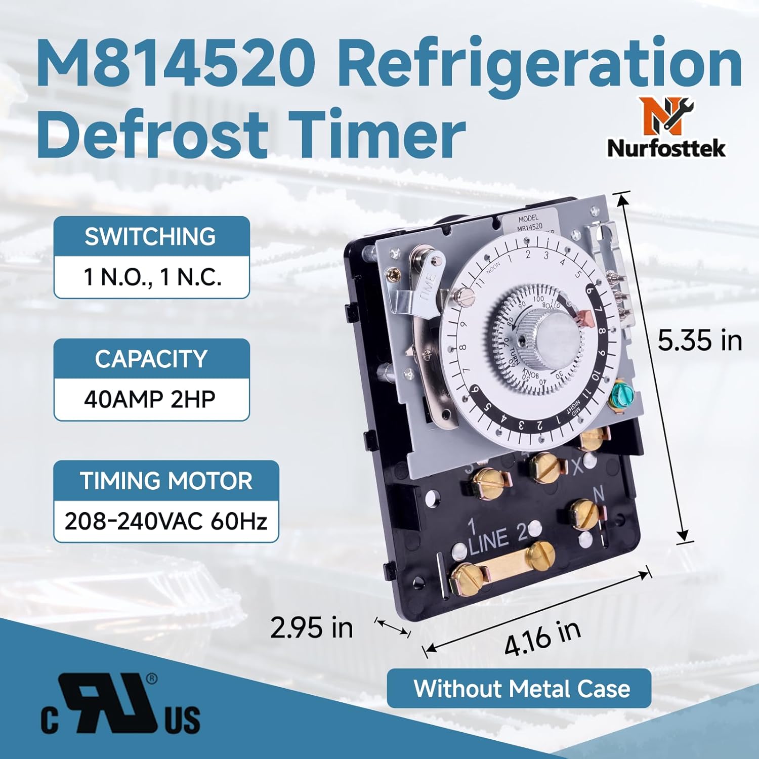 M814520 Commercial Refrigeration Defrost Timer Without Metal Enclosure, 240V 40A for Refrigerator Condensing Units