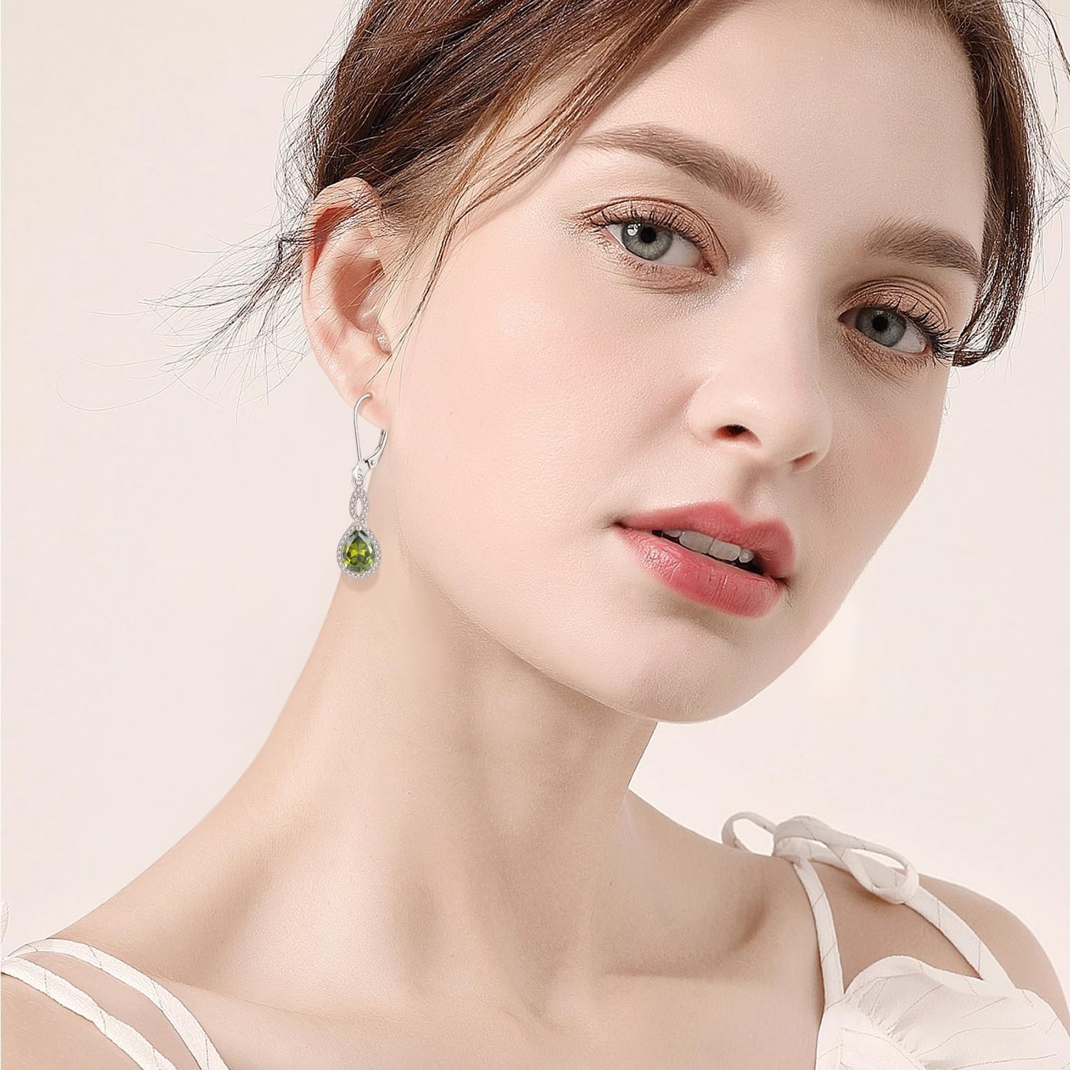 Infinity Earrings 925 Sterling Silver Teardrop Dangle Drop 5A Cubic Zirconia Earrings Birthstone for Women Birthday Christmas Jewelry Gift - Image 3