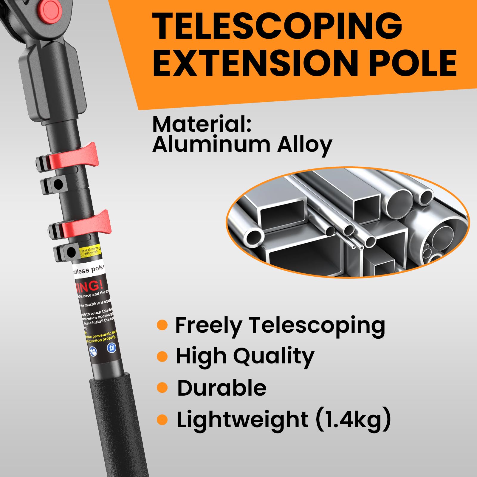Asta telescopica per raccogliere motosega e cesoie da giardino