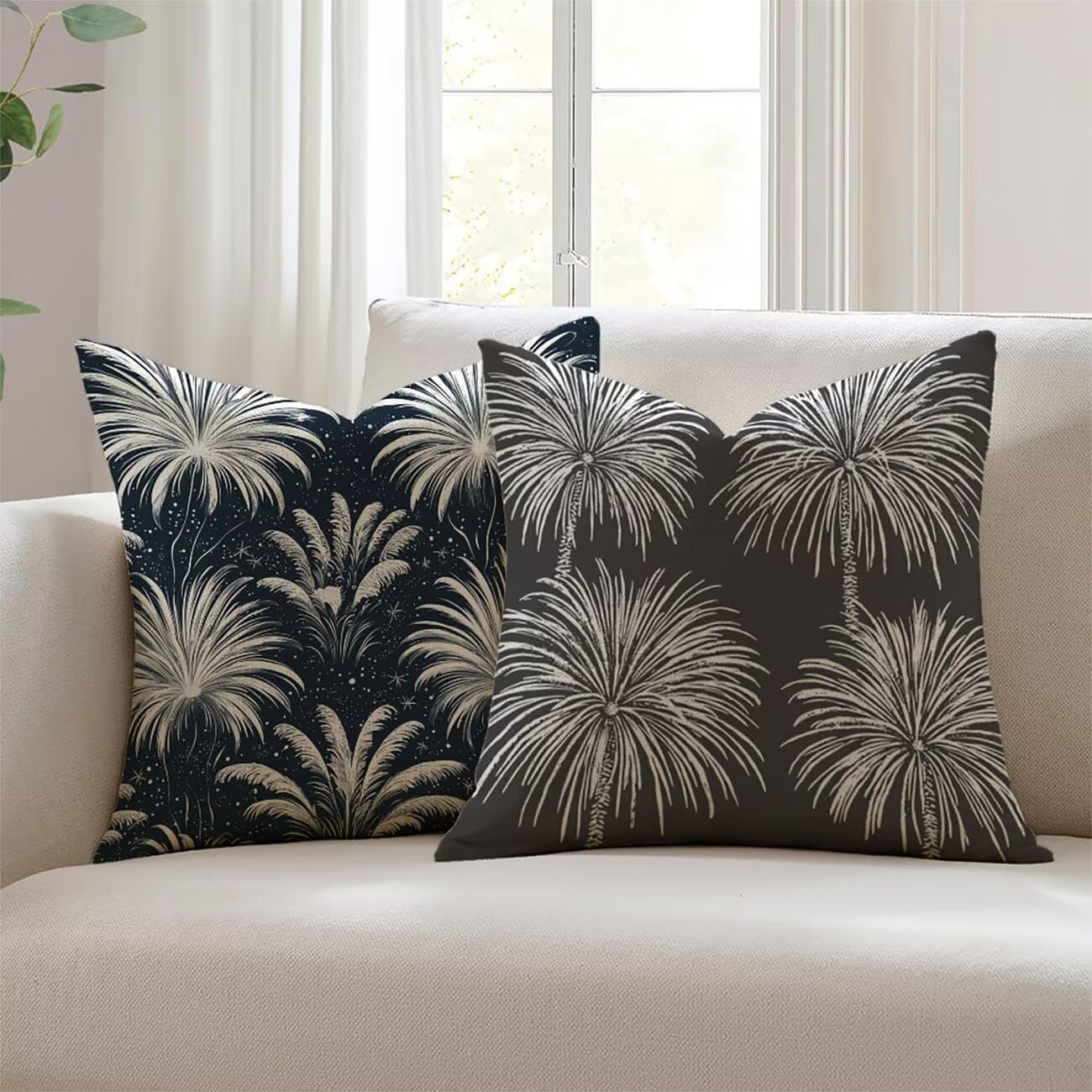 Housse de coussin 60x60cm blanc lin imperméable : fini les taches sur le canapé extérieur