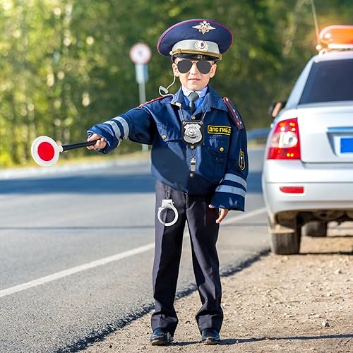 Miniatura 3 de ERDOGLY Juego de disfraz de policía, disfraz de policía, accesorios de disfraz de policía, juego de rol, insignias de oficial de policía con gafas