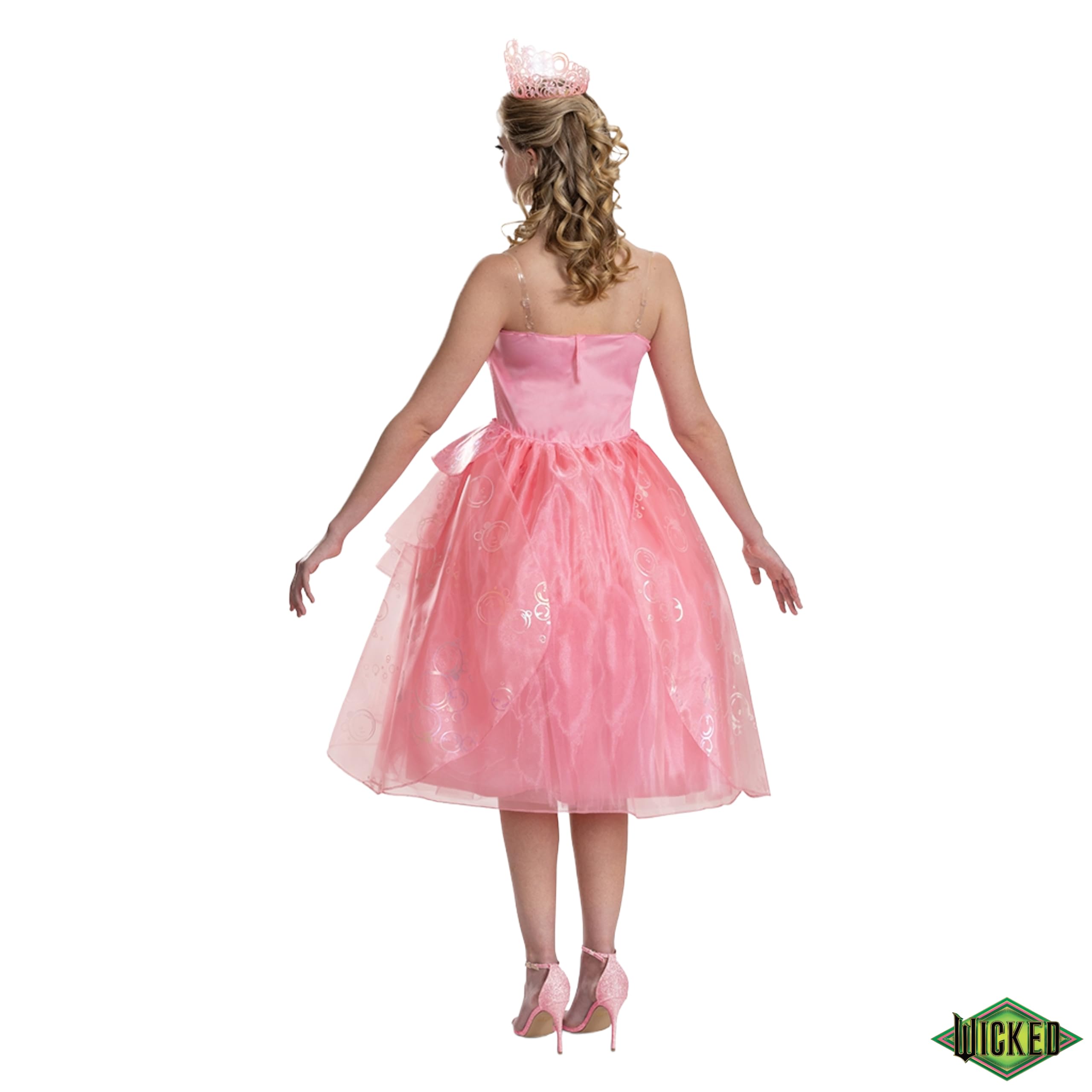 Wicked, Disfraz de Glinda Malvada para adulto, con licencia oficial de Disguise, ajuste cómodo y diseño detallado, tallas 15 a 18 (L)