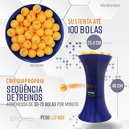 Miniatura 5 de Robot de Entrenamiento de Tenis de Mesa iPong V300 - Sirve Automáticamente Pelotas de Ping Pong de 40mm de Regulación - Juega Solo sin Modo de