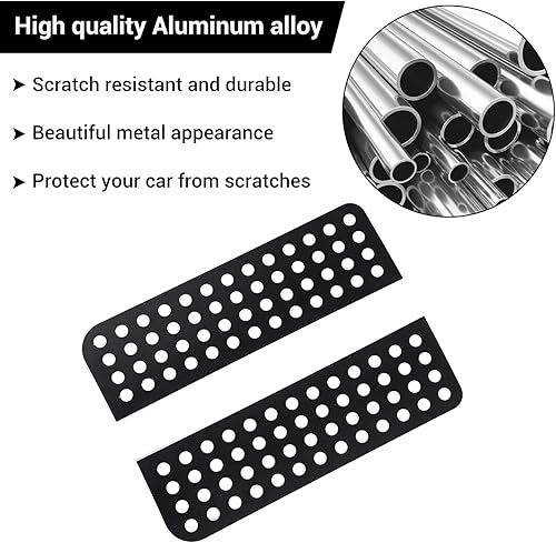 Miniatura 11 de Hoolcar Adhesivos para ventana de puerta trasera, cubierta de panel de vidrio de aleación de aluminio para Jeep Wrangler JKU 2007-2017, 4 puertas