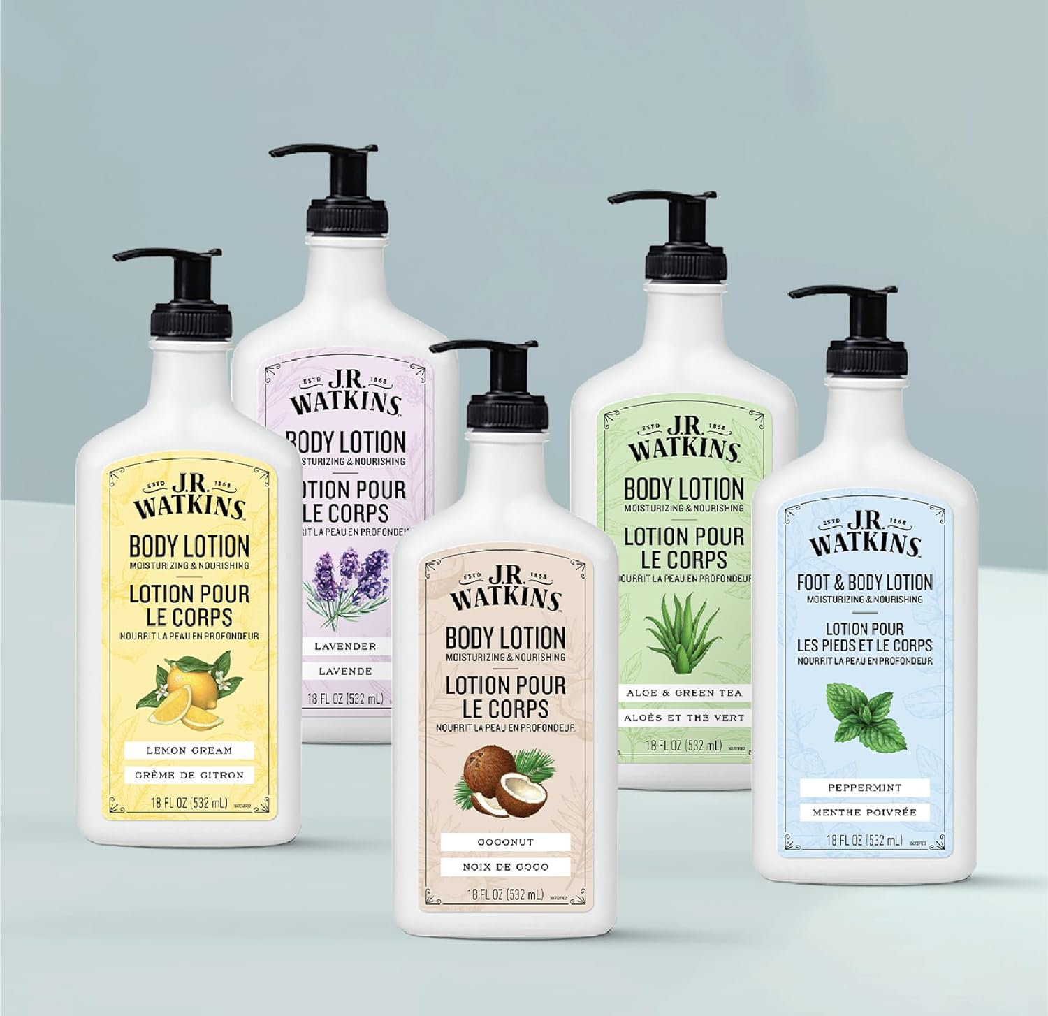 J.R. Watkins Daily Moisturizing Body Lotion, Peppermint, 18 fl oz, 2 Pack