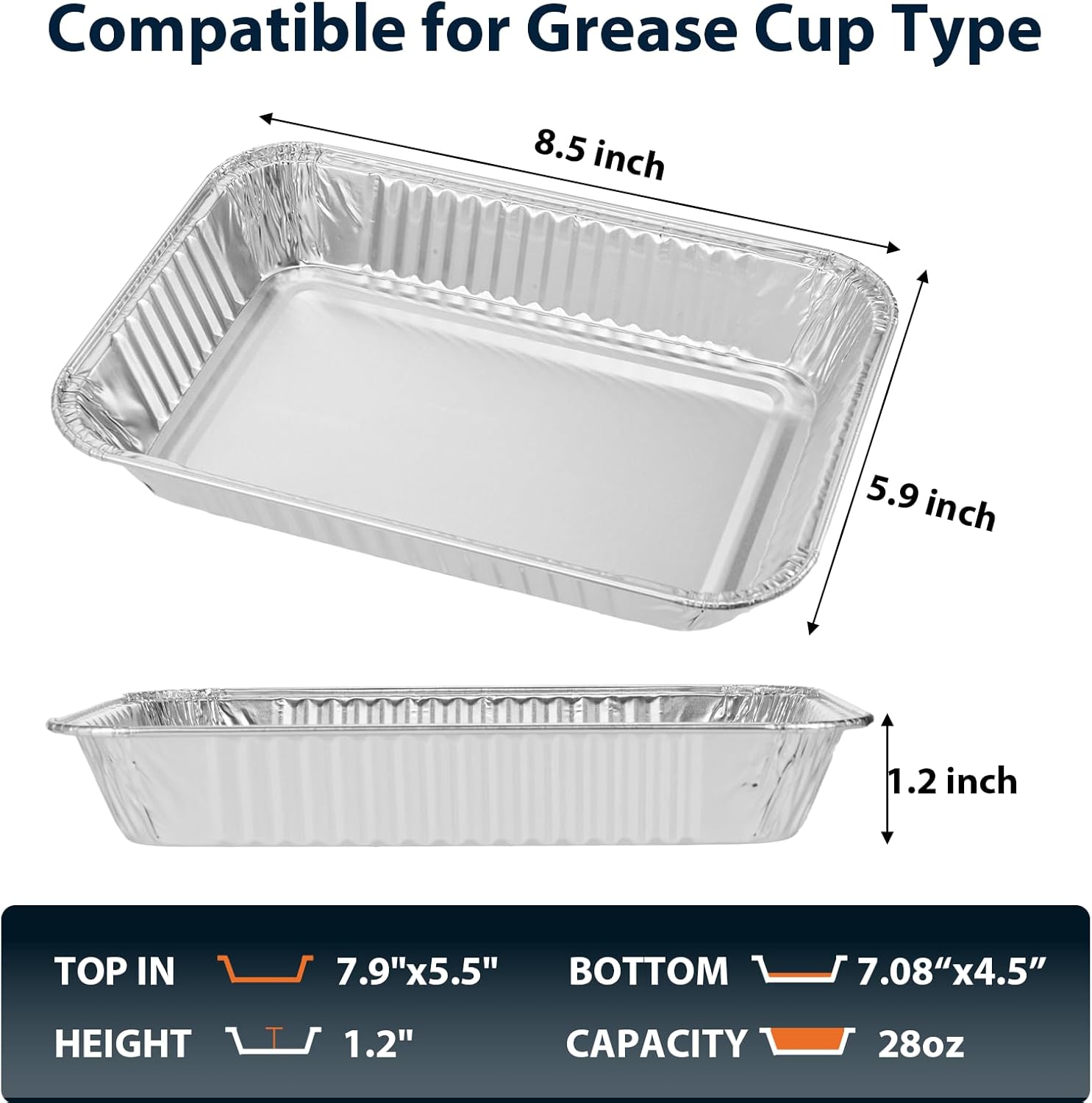 Aluminum Grease Cup Liners for Blackstone Bundle with Drip Pan Liners for Weber