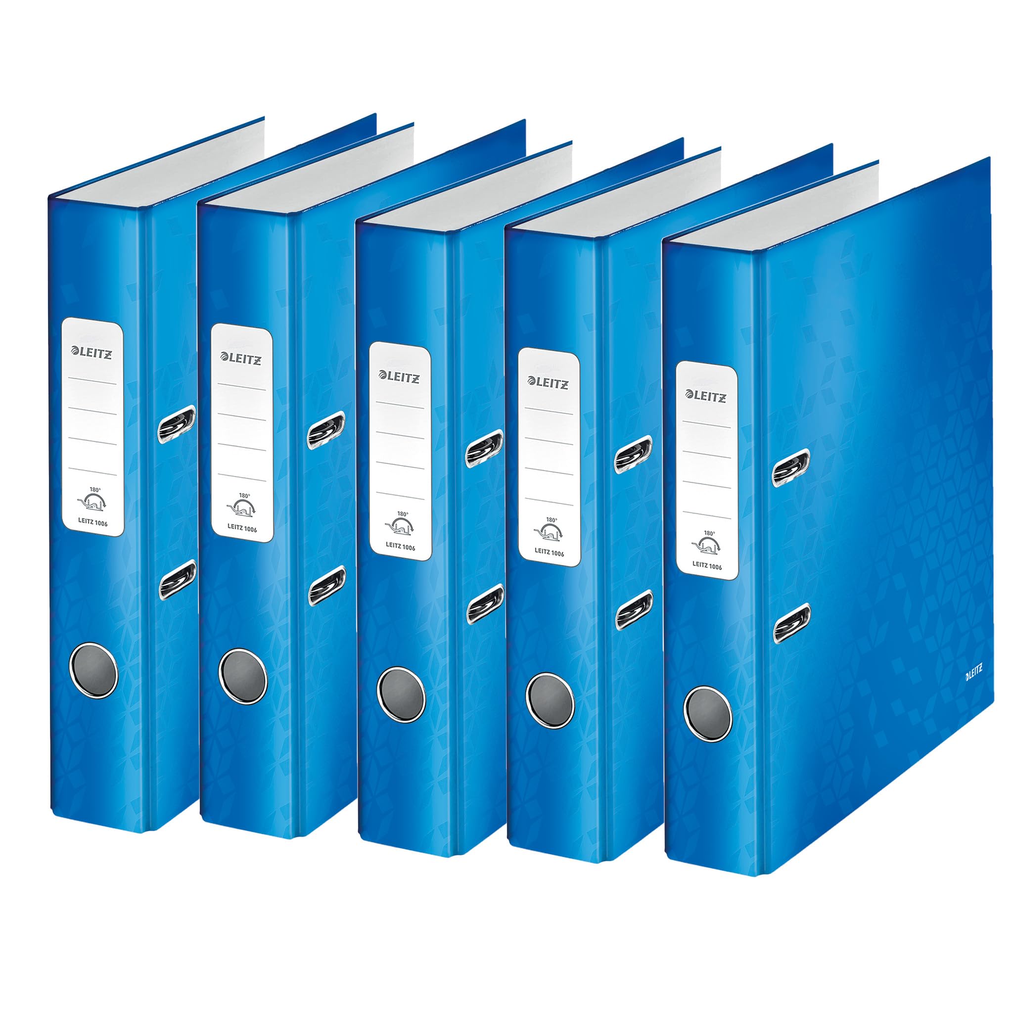 Leitz Wow 1006 180 Classeur à levier A4 tranche 50 mm bleu métallique