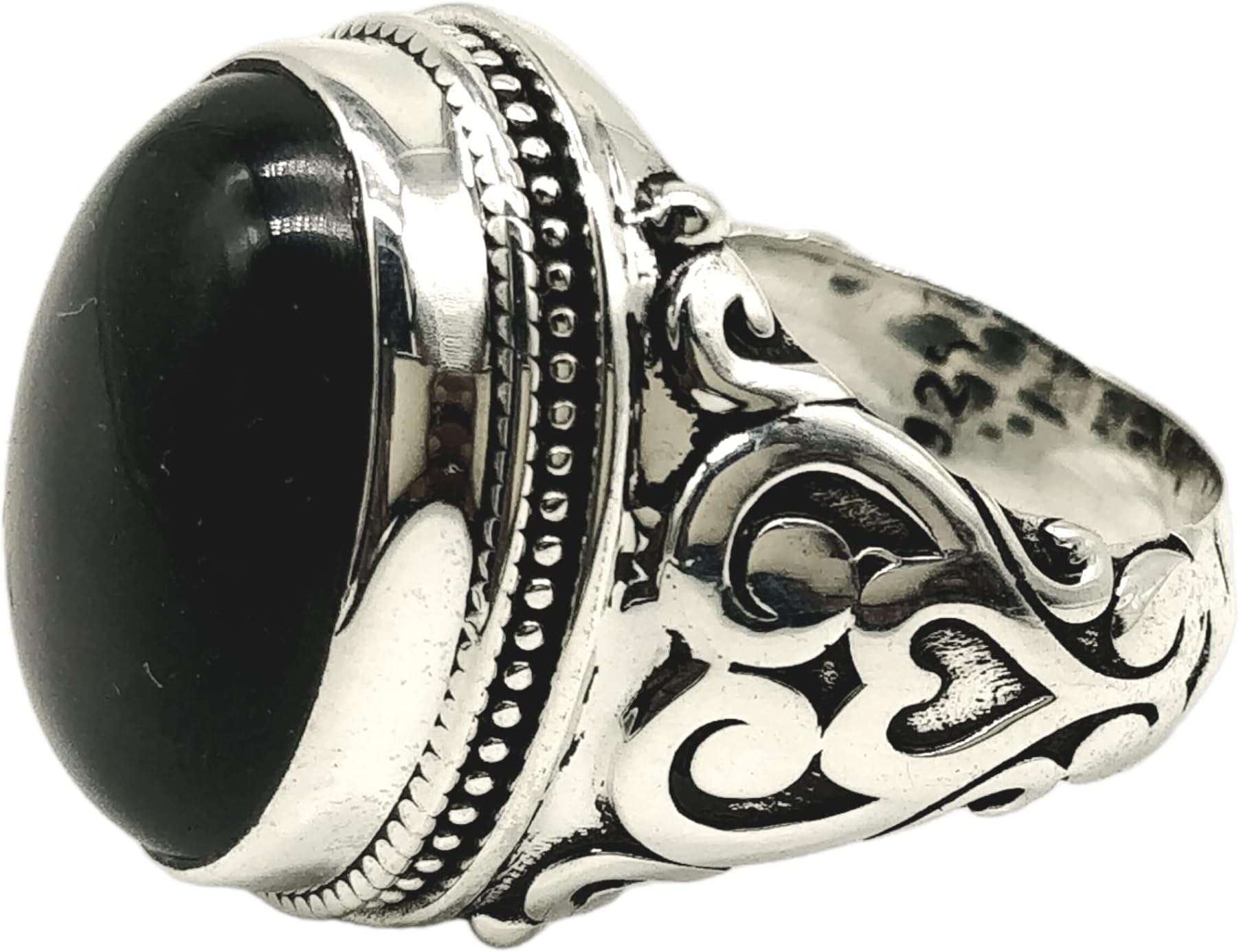 Silver Handmade Ring 925k Sterling Silver Black ONYX GemSton Ring Men's Ring - Black Stones - Outstanding Gifts for him gemstone Rings KOHI Ring- KCR003 (7)