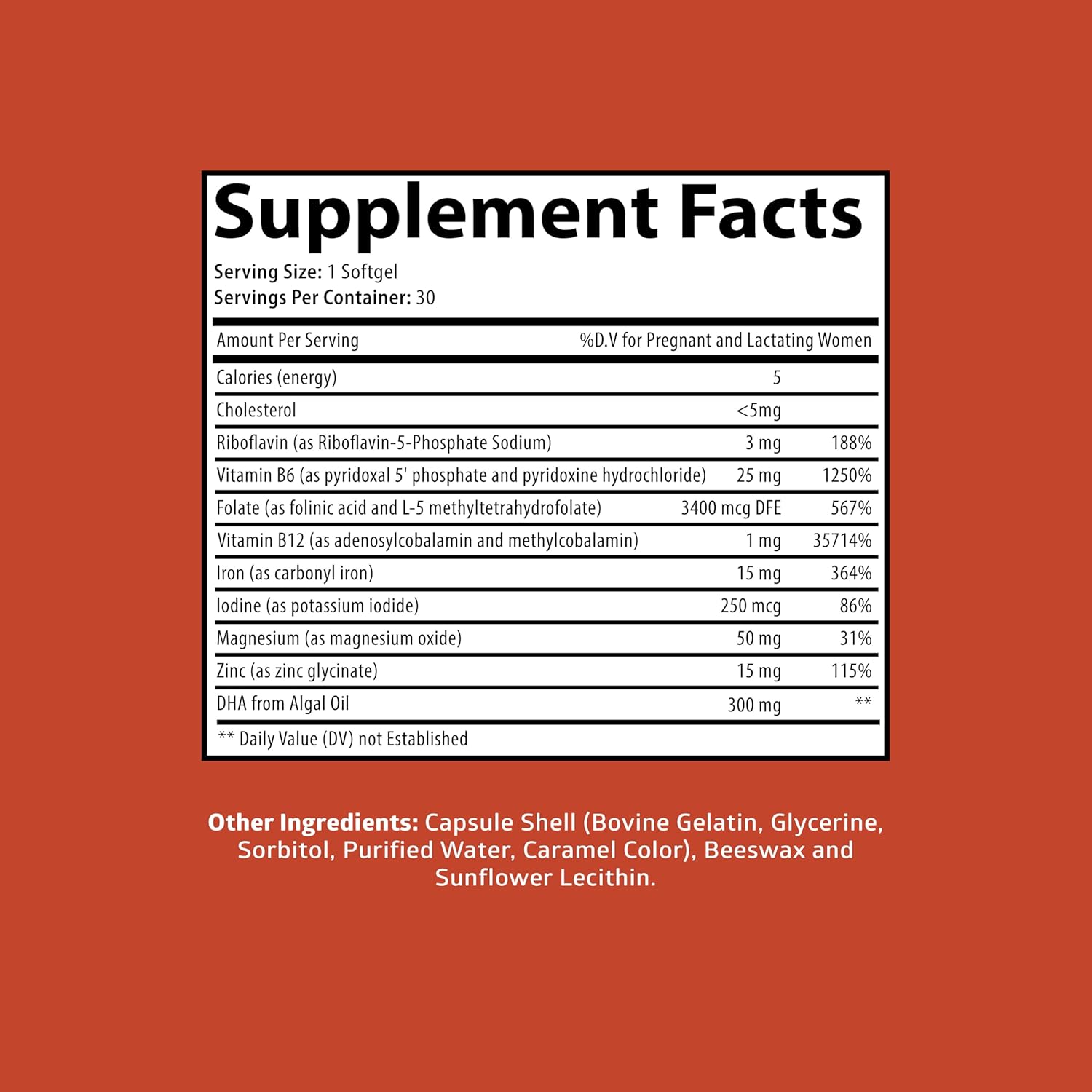 Centurion Health Premium Prenatal Vitamins [10 Powerful Ingredients] with DHA, EPA, Folate and Vitamin B12, All Natural Pregnancy Supplement for Fetal Development and Pregnancy Support, 30 Softgels