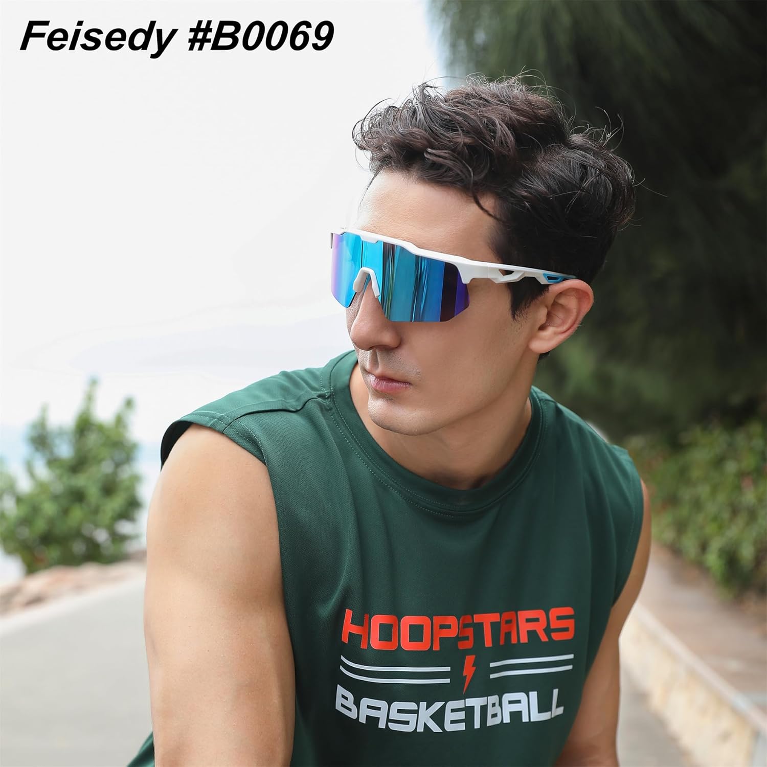 FEISEDY Sports Sunglasses Cycling Glasses for Men and Women,UV400 Protection Glasses for Baseball Fishing Golf B0069 - Image 2