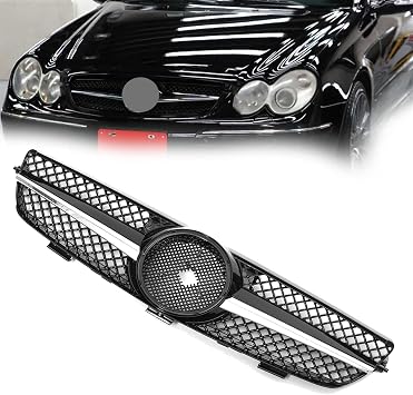 Car Front Bumper Grille Racing Grills For Mercedes-Benz CLK Class 320 500 W209 2003 2004 2005 2006 2007 2008 2009 Accessories