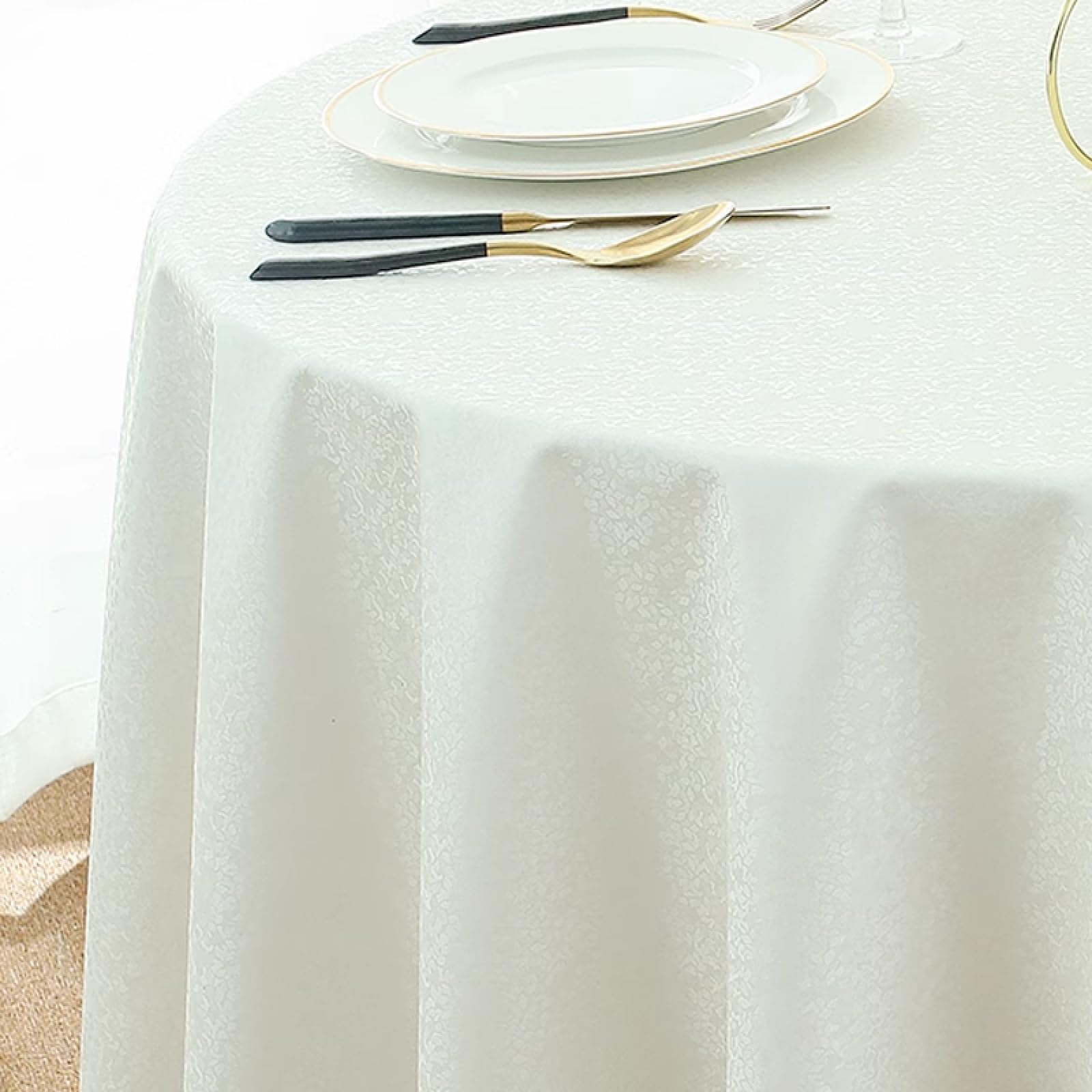 Nappe cirée lavable ronde 180 cm durable et imperméable pour table de cuisine