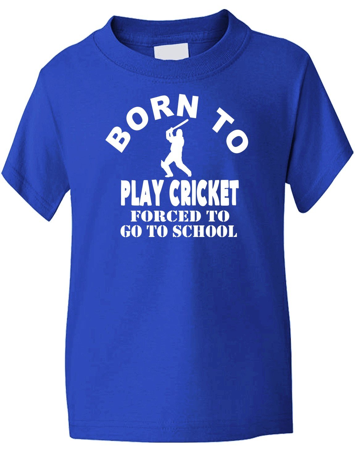 Print4u Boys Blue Born To Play Cricket Sports Kids T Shirt Age 12-13